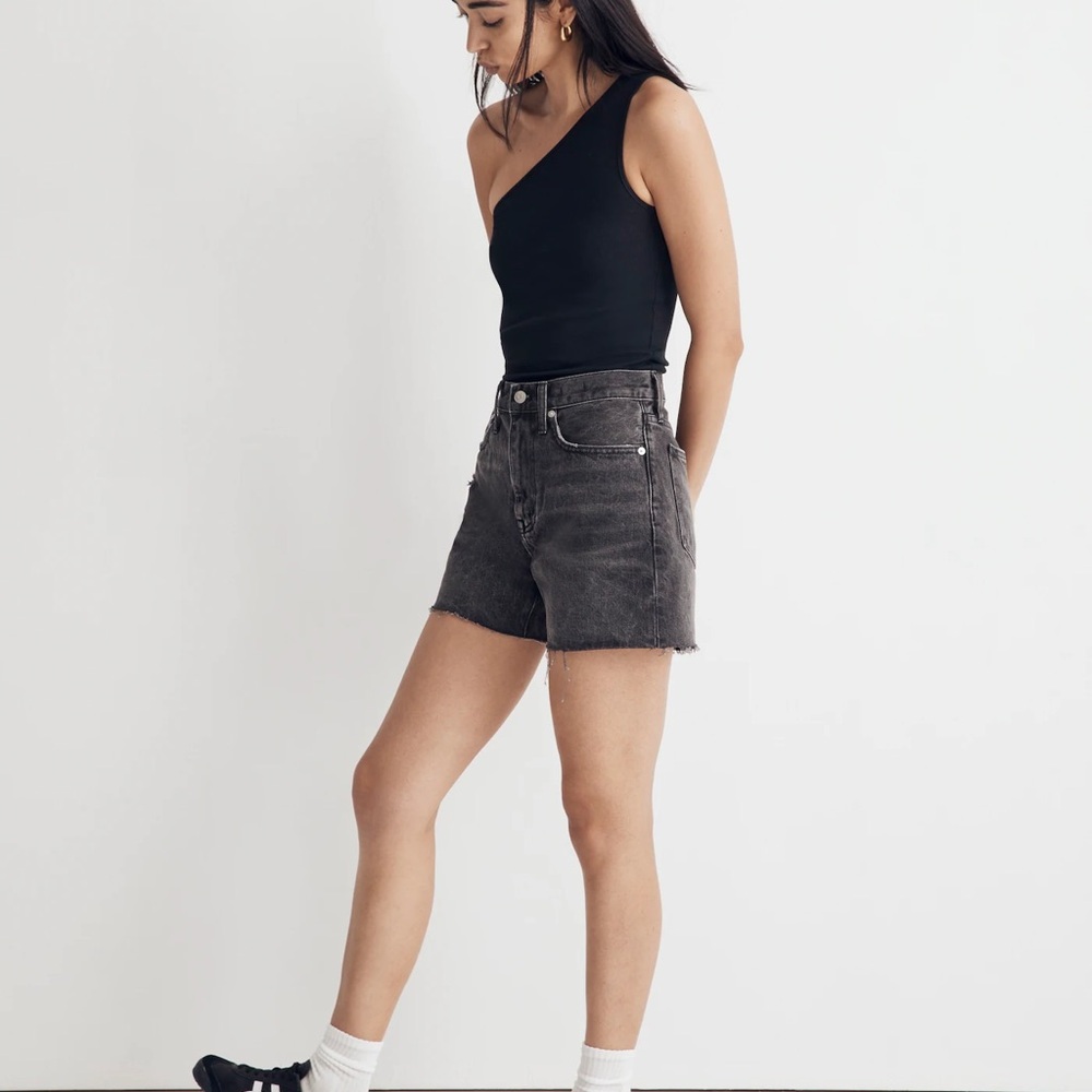 Madewell Black High-Rise Denim Jean Shorts